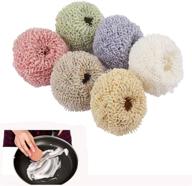 🧽 6-pack non-scratch plastic scrubbing sponges pads for dish cleaning - ideal for pots, pans, and ovens logo