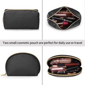 img 2 attached to 3-Piece Waterproof Makeup Bag Set - Portable Travel Cosmetic Bag for Women and Girls - Black