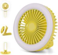 🌬️ yellow mini handheld fan - 3 speed adjustable usb rechargeable, small portable personal fan, foldable for stroller, desk or table. ideal for kids, girls, women - perfect for home, office, outdoor travel. logo