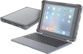 img 4 attached to 🔒 Brenthaven iPad Edge Click-Connect Keyboard Case - Durable, Rugged Protection for School and Office Use with Integrated Keyboard and Stand (for iPad 9.7, Gray)