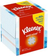 🦠 kleenex anti-viral facial tissues: 1 cube box, 60 tissues - ultimate protection against viruses logo