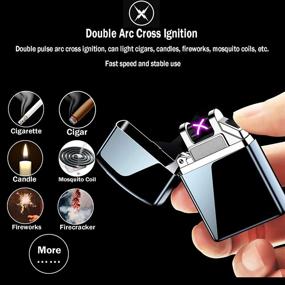 img 1 attached to 🔥 Arc Lighter, Smart Electric USB Rechargeable Lighter - Windproof Flameless Lightweight Plasma Lighter for Fire, BBQs, Fireworks, Candle, Camping - Outdoors and Indoors Use (Black)