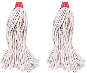 img 2 attached to 🧼 2 Pack 100% Cotton Yacht Mop Head Refill, Size #8, Screw On Type, Assorted Colors