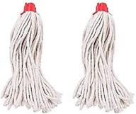 🧼 2 pack 100% cotton yacht mop head refill, size #8, screw on type, assorted colors logo