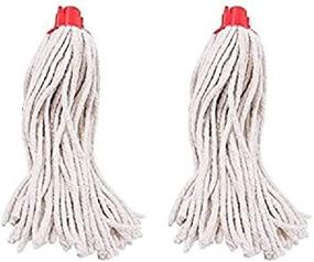 img 3 attached to 🧼 2 Pack 100% Cotton Yacht Mop Head Refill, Size #8, Screw On Type, Assorted Colors