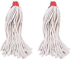 img 1 attached to 🧼 2 Pack 100% Cotton Yacht Mop Head Refill, Size #8, Screw On Type, Assorted Colors