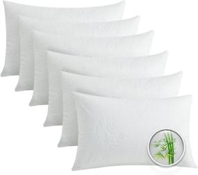 img 4 attached to HOMBYS Bamboo Waterproof Pillow Protectors: Breathable, Ultra Soft Zippered Cases for Summer, Hot Sleepers, Night Sweats (Set of 6)