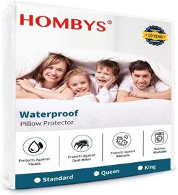 img 3 attached to HOMBYS Bamboo Waterproof Pillow Protectors: Breathable, Ultra Soft Zippered Cases for Summer, Hot Sleepers, Night Sweats (Set of 6)