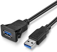 urwoow usb3.0 квадратный встроенный монтаж - usb-удлинитель кабеля 3.0 на 3 фута для автомобиля, лодки, мотоцикла. логотип