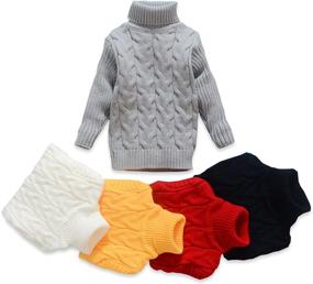 img 3 attached to 🧣 VIFUUR Turtleneck Sweater: Unisex Christmas Kids' Clothing and Sweaters