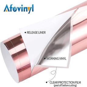 img 2 attached to 🌟 Afovinyl Rose Gold Vinyl: Premium Craft Vinyl Sheets for Cricut and Silhouette, Permanent Adhesive, 10-Pack, Holographic Opal Chrome, Rose Gold Finish