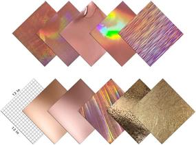 img 3 attached to 🌟 Afovinyl Rose Gold Vinyl: Premium Craft Vinyl Sheets for Cricut and Silhouette, Permanent Adhesive, 10-Pack, Holographic Opal Chrome, Rose Gold Finish