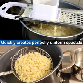 img 2 attached to 🍜 Hicook Stainless Steel Spaetzle Maker with Safety Pusher - Easy-to-Use Spaetzle Noodle Dumpling Maker