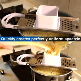 img 3 attached to 🍜 Hicook Stainless Steel Spaetzle Maker with Safety Pusher - Easy-to-Use Spaetzle Noodle Dumpling Maker