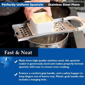 img 1 attached to 🍜 Hicook Stainless Steel Spaetzle Maker with Safety Pusher - Easy-to-Use Spaetzle Noodle Dumpling Maker