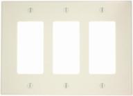 🔌 leviton 3-gang decora/gfci wallplate in light almond - 80611-t логотип