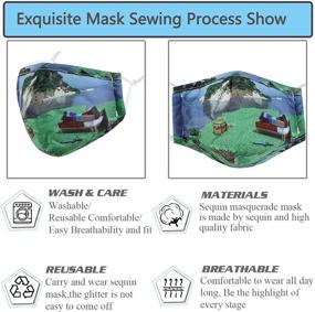 img 2 attached to 🎭 YUESUO Kids Face Mask Design: Reusable, Washable, Adjustable Earloops - Perfect Gift for Children