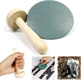 img 4 attached to 🖌️ Heteri Rubber Stamp Making Kit: Block Printing Starter Tool with Wooden Mushroom Roller and Grind Tool