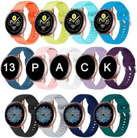 img 4 attached to 📱 13-Pack 20mm Soft Silicone Bands Replacement Compatible with Samsung Galaxy Watch Active 2 40mm 44mm, Galaxy Watch Active, Galaxy Watch 3 41mm, and Galaxy Watch 42mm