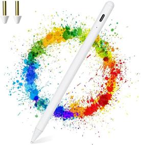 img 4 attached to ✏️ White Stylus Pen with Palm Rejection, Active iPad Pencil Compatible with Apple iPad 2018(6th Gen), iPad Air (3rd Gen), iPad Mini (5th Gen), iPad Pro 11/12.9