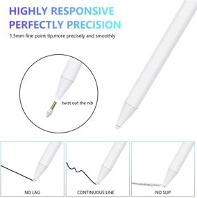 img 3 attached to ✏️ White Stylus Pen with Palm Rejection, Active iPad Pencil Compatible with Apple iPad 2018(6th Gen), iPad Air (3rd Gen), iPad Mini (5th Gen), iPad Pro 11/12.9