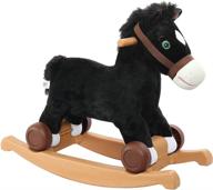 🐴 black rockin' rider cocoa 2-in-1 pony plush ride-on logo