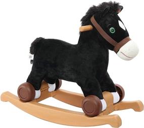 img 4 attached to 🐴 Black Rockin' Rider Cocoa 2-in-1 Pony Plush Ride-On