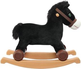 img 2 attached to 🐴 Black Rockin' Rider Cocoa 2-in-1 Pony Plush Ride-On