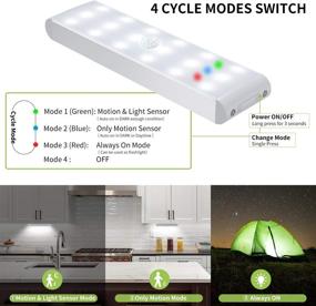 img 3 attached to 18-LED Dimmable Motion Sensor Rechargeable Battery Closet Light - Wireless Stick-on Anywhere Dimmer Night Light Bar for Wardrobe Stairs Bedroom Hallway - Safe Lights Solution