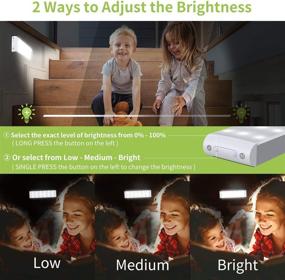 img 2 attached to 18-LED Dimmable Motion Sensor Rechargeable Battery Closet Light - Wireless Stick-on Anywhere Dimmer Night Light Bar for Wardrobe Stairs Bedroom Hallway - Safe Lights Solution