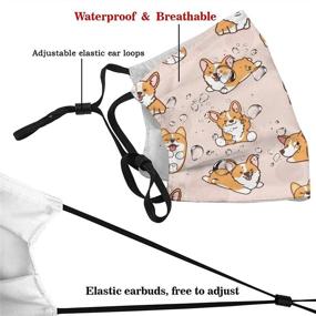 img 1 attached to 🐶 Corgis Face Mask: Stylish Dustproof Breathable Scarf with Filters for Reusable Protection