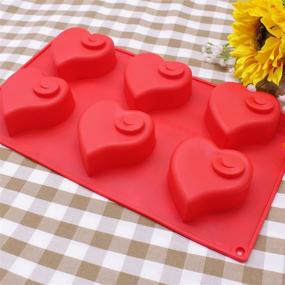 img 3 attached to 🍫 X-Haibei Flying Heart Valentine Chocolate Soap Pudding Jello Pan Silicone Mold - 2.5 inch Diameter, 2.5 oz per Cell