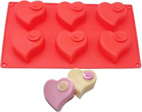 img 4 attached to 🍫 X-Haibei Flying Heart Valentine Chocolate Soap Pudding Jello Pan Silicone Mold - 2.5 inch Diameter, 2.5 oz per Cell