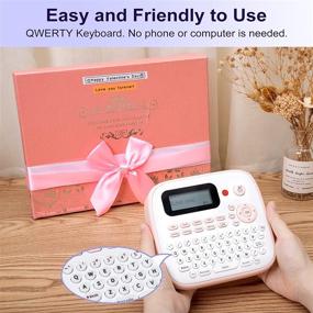 img 3 attached to 🏷️ Labelife D210S Label Maker Machine with AC Adapter, Pink - QWERTY Keyboard, Easy-to-Use, Portable Label Printer for Home and Office Organization - Includes Replacement P Touch Label Maker Tape