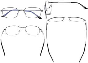 img 3 attached to 👓 Eyekepper UV Protection Progressive Multifocus Reading Glasses for Men and Women - 3 Levels, Bendable Memory Frame (Gunmetal, +2.50)