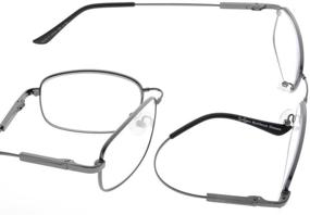 img 2 attached to 👓 Eyekepper UV Protection Progressive Multifocus Reading Glasses for Men and Women - 3 Levels, Bendable Memory Frame (Gunmetal, +2.50)