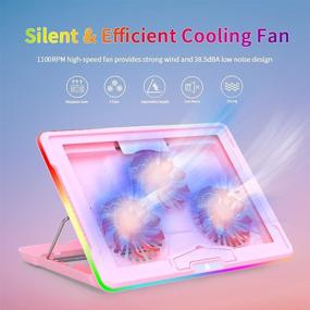 img 3 attached to 🌸 NACODEX Pink RGB Laptop Cooling Pad: Stylish Cooling Solution for 19” Laptops with Quiet LED Fans and Touch Control