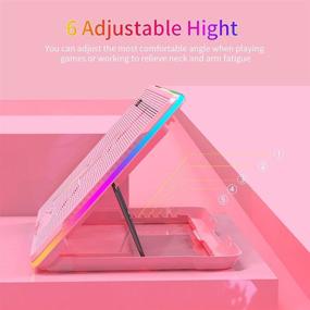 img 1 attached to 🌸 NACODEX Pink RGB Laptop Cooling Pad: Stylish Cooling Solution for 19” Laptops with Quiet LED Fans and Touch Control