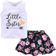 🌸 stylish mud kingdom girls outfits: summer floral tank top and skirt set in chiffon for holiday oufits logo