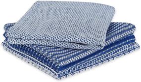 img 3 attached to 🧽 DII Everyday Cotton Kitchen Towels, Dishcloth Set, Assorted Blue - Ultra Absorbent, 5 Piece