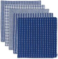 🧽 dii everyday cotton kitchen towels, dishcloth set, assorted blue - ultra absorbent, 5 piece logo