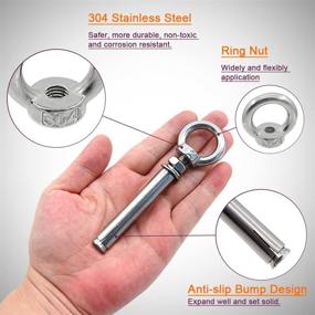 img 1 attached to M8 90Mm Expansion Screw With Eye Ring Anchor Internal Eye Bolt Fastener 304 Stainless Steel 5 Pack (Ring Lifting Expansion Eyebolt M8 90Mm)
