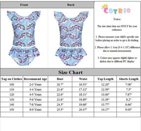 img 2 attached to 🌈 COTRIO Girls Rainbow Unicorn Swimsuit: Two-Piece Bikini Set for Kids - Tankini Bathing Suit Swimwear