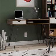 🖥️ brown oak/gray novogratz concord computer desk with storage - enhanced seo logo