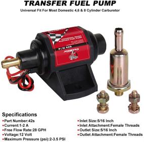 img 1 attached to 🔥 High-Performance 12v Micro Electric Fuel Pump - 2-3.5psi 28 GPH Gasoline Transfer Pump for 4v 6v Carburetors