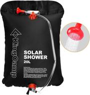 🚿 kingcamp solar shower bag 5 gallon: portable sunlight shower for camping, hiking, fishing - lightweight, hot water travel shower bag with on-off shower head логотип