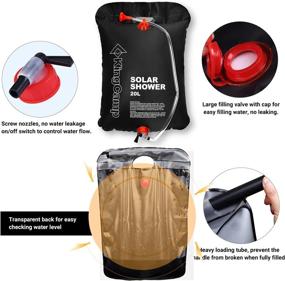 img 2 attached to 🚿 KingCamp Solar Shower Bag 5 Gallon: Portable Sunlight Shower for Camping, Hiking, Fishing - Lightweight, Hot Water Travel Shower Bag with On-Off Shower Head