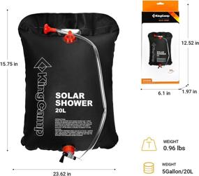 img 3 attached to 🚿 KingCamp Solar Shower Bag 5 Gallon: Portable Sunlight Shower for Camping, Hiking, Fishing - Lightweight, Hot Water Travel Shower Bag with On-Off Shower Head