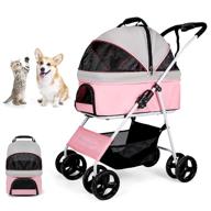 🐾 3-in-1 luxury travel carriage and car seat stroller for small-medium pets with detachable carrier, suspension system, storage basket, link brake, and one-hand fold - maximum load capacity of 44 lbs logo