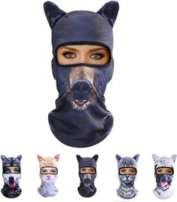 img 4 attached to 🐱 Outgeek Cat Mask - Balaclava Full Face Hat with Animal Ears for Women and Men: Ideal Sports Helmet, Perfect for Climbing, Fishing, and Summer activities